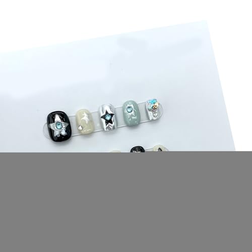 Gothic Short Press On Nails Handgefertigte Runde Accessoires Falsche Stick On Nails Für Frauen Und Mädchen von Rebellious