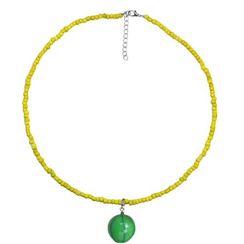 Handgefertigte Obstperlen Halskette Verstellbare Länge Neckkette Bunte Perlen Schlüsselbeinkette Für Party Und Urlaubsbekleidung Modischer Strandschmuck von Rebellious