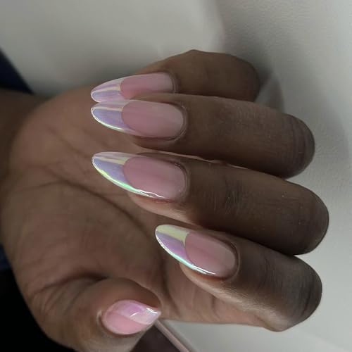 Mandelpresse Auf Nägeln Französische Tipps Gefälschte Auroras Kleber Auf Acryl 24 Pcs Stick Für Frauen Mädchen Design Falscher Nagel von Rebellious