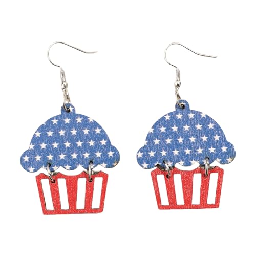 Patriotische Sternohrringe Mit Einem Vintage Touch Einzigartiger Ohrhänger Perfekt Zum Feiern Uns Erbe 4. Juli Hohlkuchendruckohrringe von Rebellious