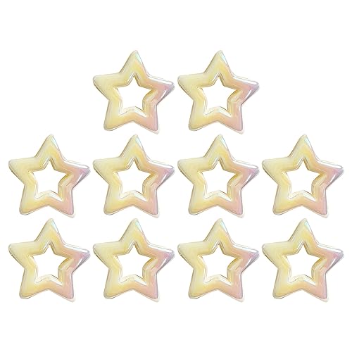 Rebellious 10 Pcs Farbenfrohe Acrylstern Perle Lose Abstandshalterperlen Fünf Punkte Sterncharm Für Armbänder Halsketten Und Ohrringe Schmuckmaterialien von Rebellious