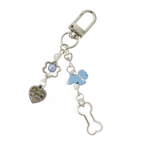 Rebellious Blauer Herz-Hunde-Charm-Handygurt Schöner Herz-Hunde-Handygurt-Kette Mehrzweck-Schlüsselanhänger-Anhänger für den täglic von Rebellious