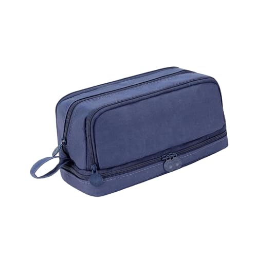 Rebellious Doppelschichten Bleistiftkoffer Stiftbeutel Große Kapazität Stiftkoffer Stifte Beutel Solid Color Bag Schreibtisch Organisatoren Doppelschichten Ästhetische Beutel Solid Farbe von Rebellious