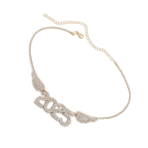Rebellious Elegant 2025 Angelic Wing Halskette Mit Robuster Legierung Materialien Juwlry Accessoire Für Trendige Frauengarderobe Modes Statement Halskette von Rebellious