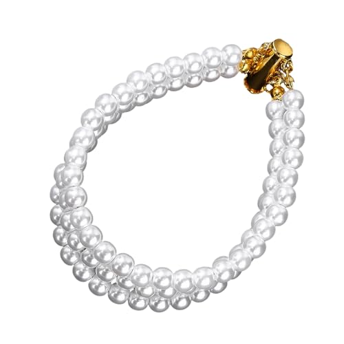 Rebellious Elegantes Triple Row 6mm Simuliertes Perlenarmband Mit Kubischem Zirkonia Armband Für Formal von Rebellious