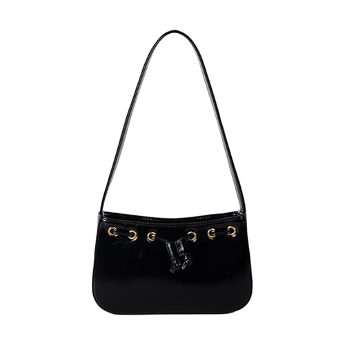 Rebellious Frauen Bag PU Leder Achsel Zeichnung Handtasche Mode Pendeln Einfache Achselharmon von Rebellious