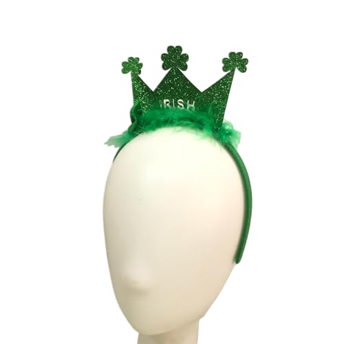 Rebellious Grünes Pailletten-Stirnband für StPatricks-Tag, dekorativ, irisch, festlich, Haarreif, Partyzubehör, Karneval, Haarschmuck, einzigartiges irisches Themen-Haarband von Rebellious