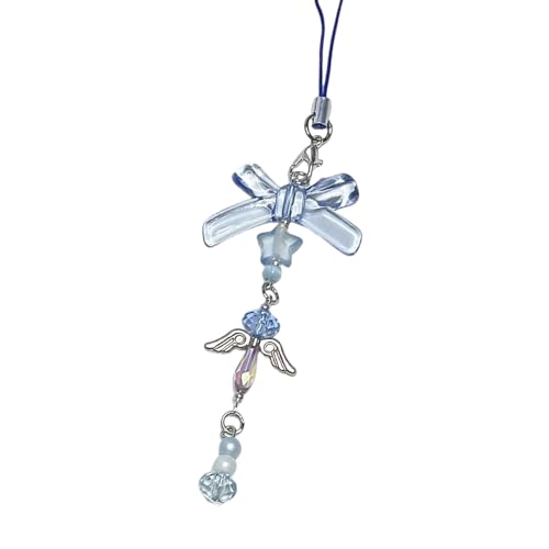 Rebellious Handgefertigte Perlen-Handykette, Kamerataschen-Charm, Harz, Schleife, Stern-Anhänger, Schlüsselanhänger, stilvolle Dame von Rebellious