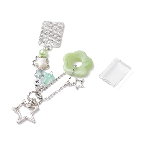 Rebellious Handy-Anhänger mit Stern-Blumen-Perlen, eleganter Handy-Anhänger mit Stern-Blumen-Perlen, Handy-Hänge-Anhänger für den t von Rebellious