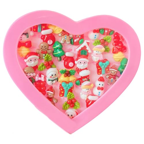 Rebellious Kinder Mit Weihnachtsmotiven Ringe Toy Set Sortiertes Cartoon Fingerzubehör Für Schulaktivitäten Und Familienveranstaltung Plastikharz von Rebellious
