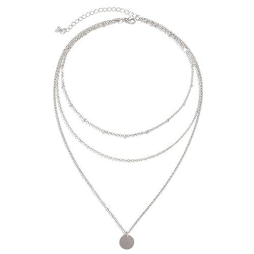 Rebellious Mode Multi Layer Geometrische Halskette Für Süße Coole Styles Enthusiasten Mit Robusten Metall Pailletten Und Perlen Mit Robuster Halskette von Rebellious