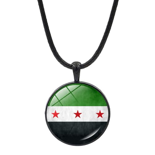 Rebellious Mode Syrische Flaggen Halskette Schöne Syrienkarte Anhänger Halskette Accessoire Als Nachdenkliches Geschenk Für Freunden Schmuck Freund von Rebellious