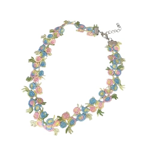 Rebellious Raffinierte Florale Stickhalterkragen Halskette Perfekte Länge Verstellbar von Rebellious