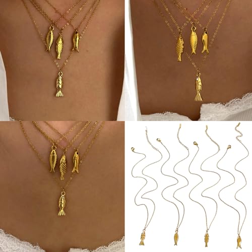 Rebellious Stylische Kleine Fischkette Für Frauen Robuster Edelstahlkette Tragbares Accessoire Für Tägliche Verschleiß Oder Spezielle Geschenke Fischheizkette Halskette von Rebellious