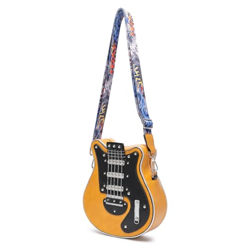 Rebellious Stylish Gitarre geformte PU Leder Crossbody BOD von Rebellious