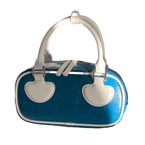 Rebellious Trendige Colour-Block-PU-Handtasche mit geräumigem Innenraum. Stilvolle Patchwork-Handtasche. Auffällige Handtasche für von Rebellious
