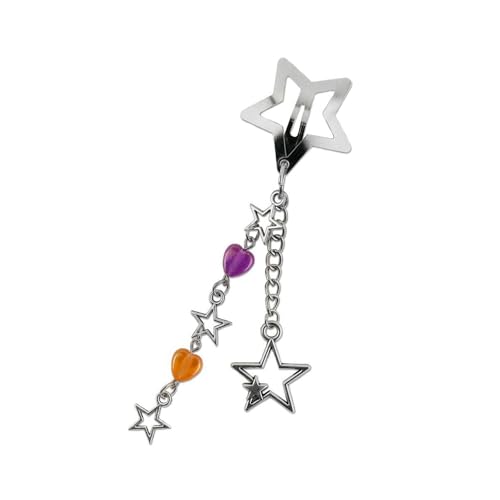 Rebellious Trendy Alloy Star Hair Accessoire Mit Kettenentwürfen Tragbar Um Ihre Stile Musikfestivals Und Versammlungen Party Haardekoration Zu Verbessern von Rebellious