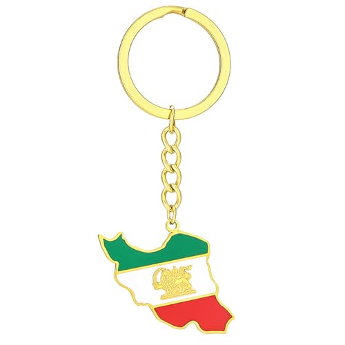 Rebellious Vintage Iran Karte Schlüsselanhänger Stahl Schmuck Gold Silber Flagge Schlüsselanhänger Schlüsselanhänger Geschenk von Rebellious