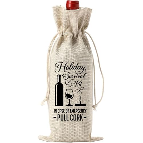 Rebellious Wiederverwendbare Leinenweinbeutel Für Weihnachtsfeier Wiederverwendbar von Rebellious
