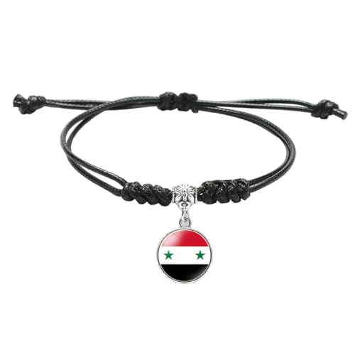 Schwarzes Syrisches Flaggen Armband Stylisches Armband Bietet Kulturelle Unterstützung Und Individualität Für Lässiges Oder Kulturelles Event Reisen Reisen Souvenirarmband von Rebellious