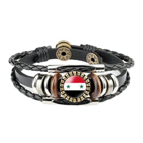 Schwarzes Syrisches Flaggen Armband Stylisches Armband Bietet Kulturelle Unterstützung Und Individualität Für Lässiges Oder Kulturelles Event Reisen Reisen Souvenirarmband von Rebellious