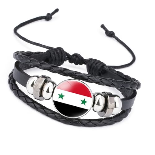 Schwarzes Syrisches Flaggen Armband Stylisches Armband Bietet Kulturelle Unterstützung Und Individualität Für Lässiges Oder Kulturelles Event Reisen Reisen Souvenirarmband von Rebellious