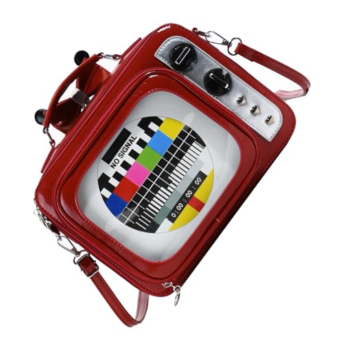 Stilvolle PU Leder Schultasche Umhängetaschen Crossbody Geldbörse Mit Klarem Fenster Und Verstellbarer Gurt Trendy Student Rucksack von Rebellious