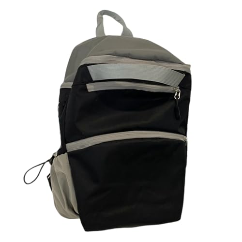 Trendiger Farblich Kontrastierender Teenager Mädchen Rucksack Mehrzweck Schultasche Mit Großem Fassungsvermögen Und Anhänger Tagesrucksack Mit Mehreren Taschen von Rebellious