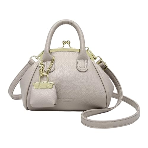 Women Satchel Bag Retro Crossbody Bag Kuss Schloss Schulter PU Leder Top Handtasche Für Alltägliche Arbeit Frauen Crossbody Retro Schulter PU Leder Handtasche Mode Pendeln von Rebellious