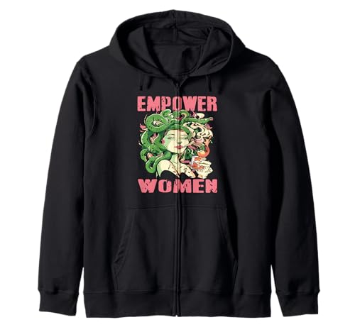 Starke Frauen Medusa Mythos Feminismus Humor Kapuzenjacke von Rebellischer Femininer Stil Stärke