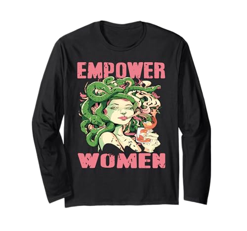 Starke Frauen Medusa Mythos Feminismus Humor Langarmshirt von Rebellischer Femininer Stil Stärke