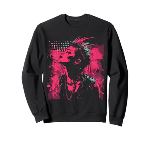 Punk-Profil in Kontrast und Punker Girl Sweatshirt Punk-Profil in Kontrast und Punker Girl Sweatshirt von Rebellischer Geist Punk Portrait