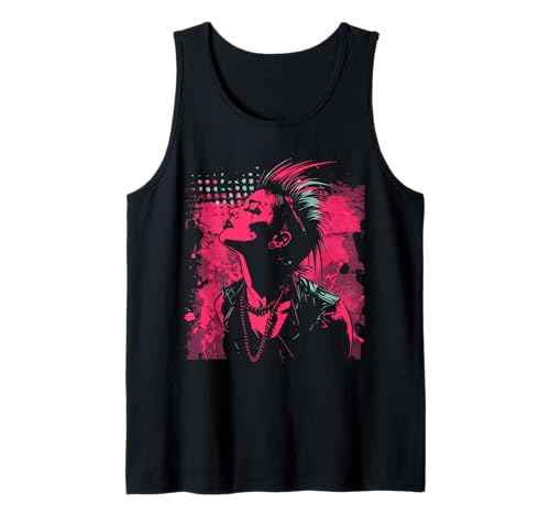Punk-Profil in Kontrast und Punker Girl Tank Top Punk-Profil in Kontrast und Punker Girl Tank Top von Rebellischer Geist Punk Portrait