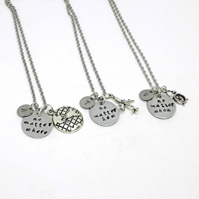 Buy 2 Get 3rd Free Long Distance Frienship/Paare/Personalisiertes Handstamped Set/ Egal Wo/Egal Wie/ Egal Wann/ Halsketten von Rebeltude