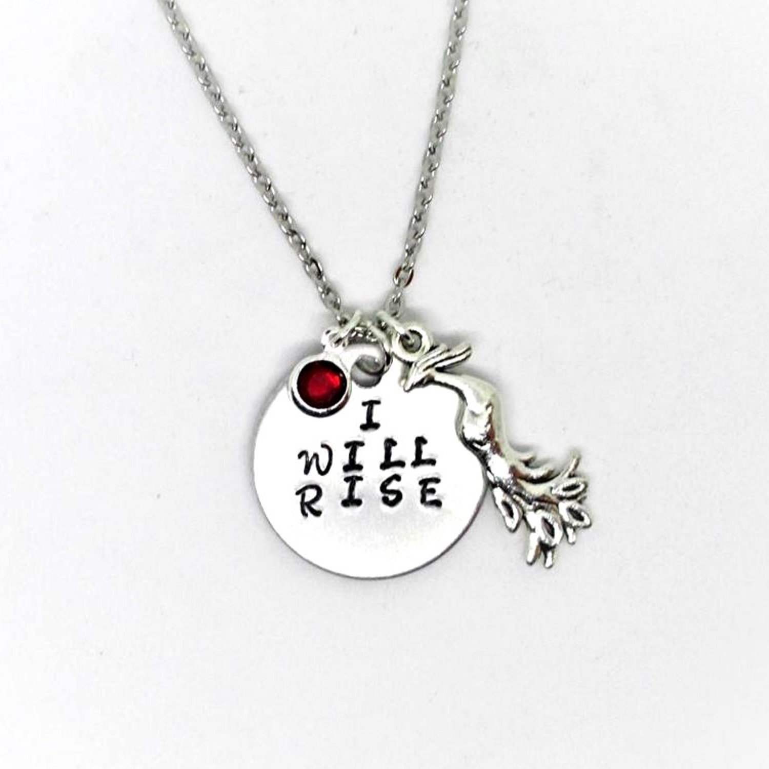I Will Rise Anhänger Halskette Handgestempelt Schmuck/Phönix Inspiration Motivation Genesung Angst I Will Rise Anhänger Halskette Handgestempelt Schmuck/Phönix Inspiration Motivation Genesung Angst von Rebeltude