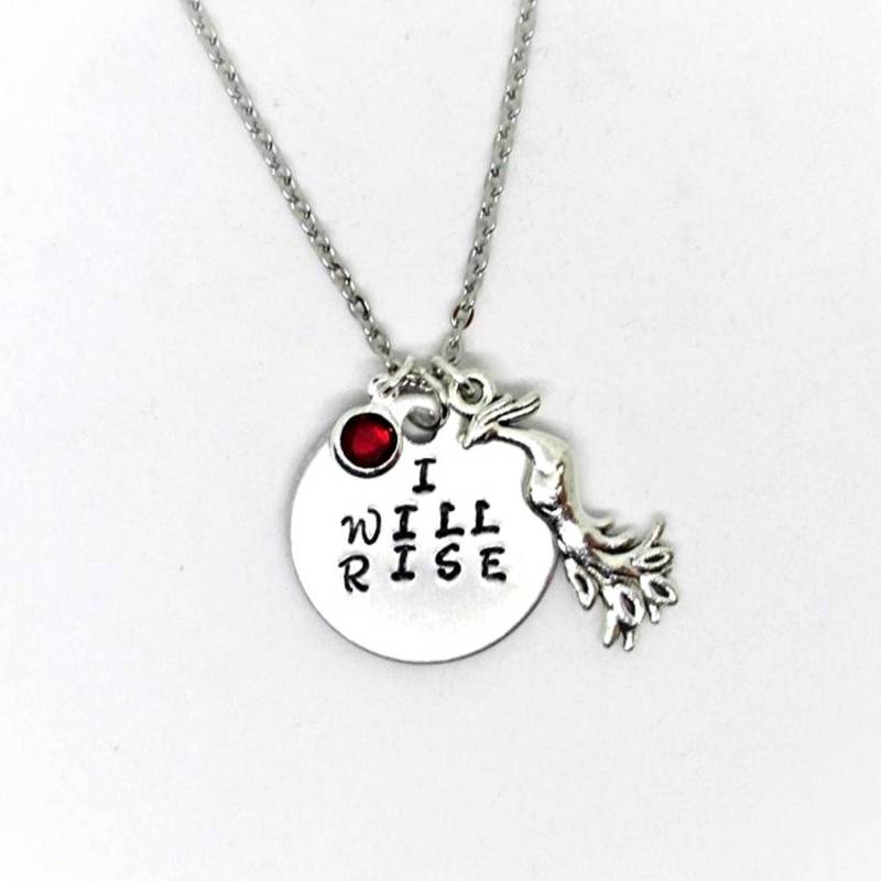I Will Rise Anhänger Halskette Handgestempelt Schmuck/Phönix Inspiration Motivation Genesung Angst I Will Rise Anhänger Halskette Handgestempelt Schmuck/Phönix Inspiration Motivation Genesung Angst von Rebeltude