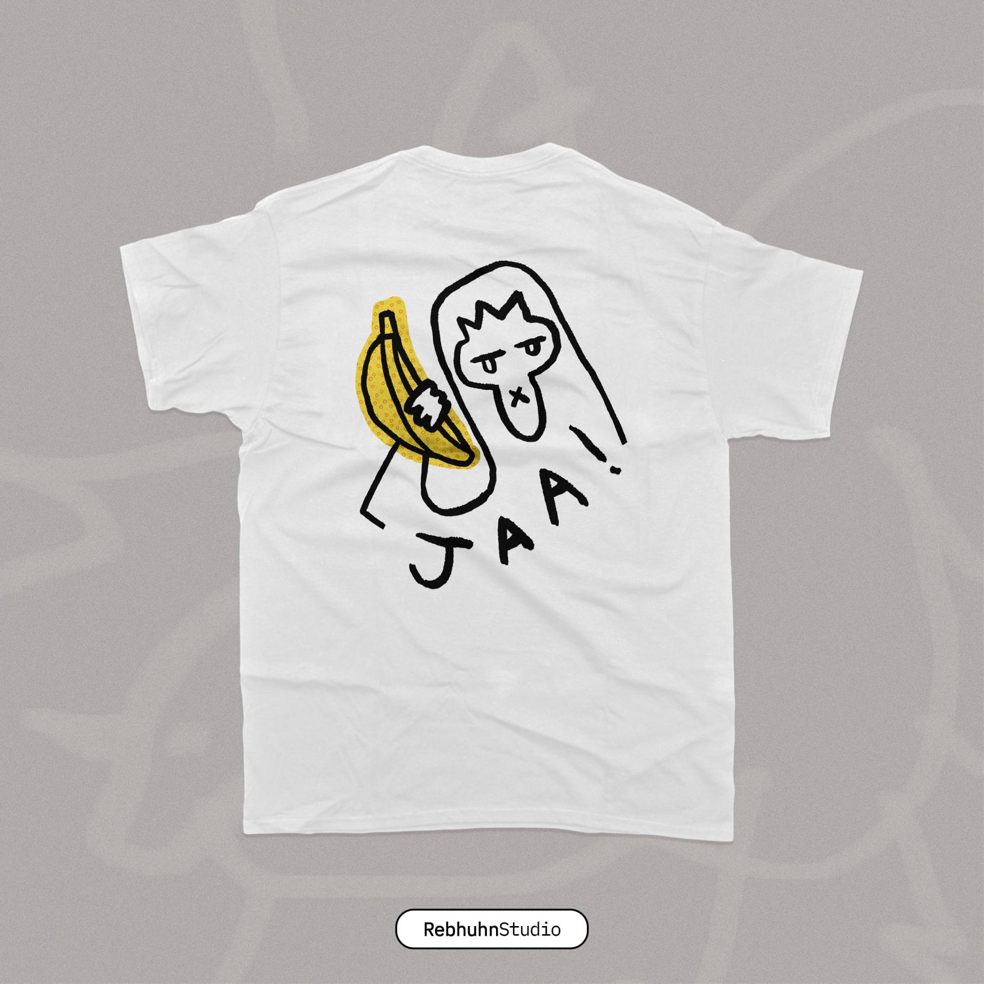 Affe Banane | T-Shirt Printed Oversize Unisex von RebhuhnStudio