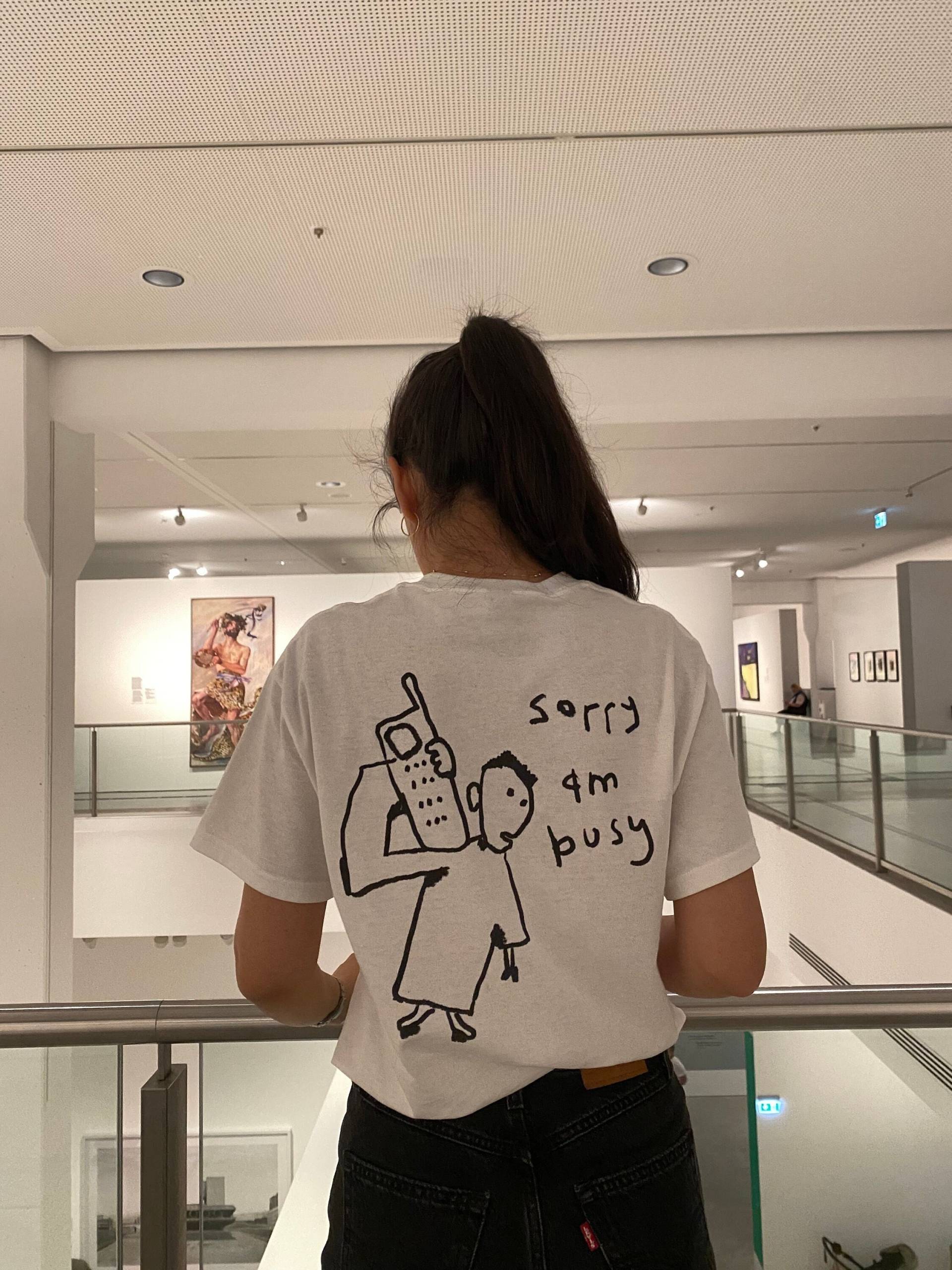 Sorry I Am Busy | T-Shirt Printed Oversize Unisex von RebhuhnStudio