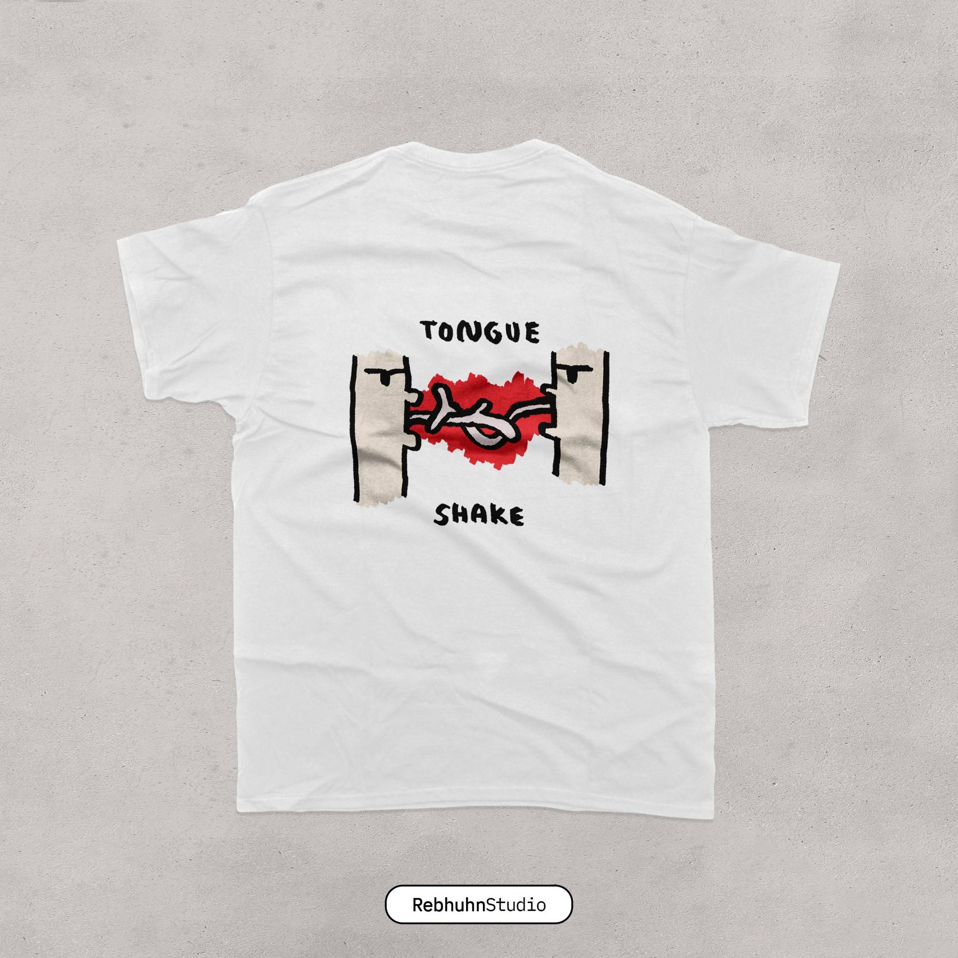 Tongue Shake | T-Shirt Printed Oversize Unisex von RebhuhnStudio