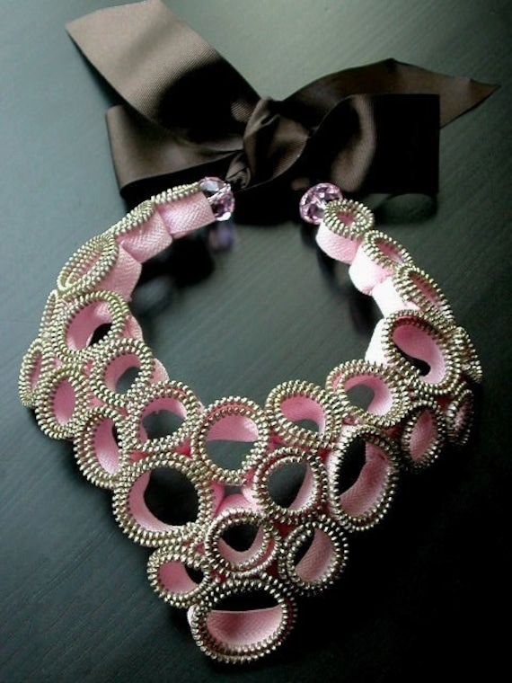 Die Waben Reißverschluss Halskette von ReborneJewelry