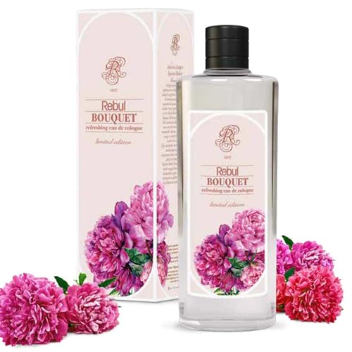 Rebul Bouquet Eau de Cologne | Kölnisch Wasser für Herren Glasflasche 250ml After Shave, Cologne, Rasierwasser für Herren und Damen von Rebul