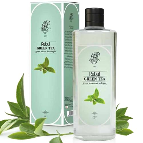 Rebul Green Tea Eau de Cologne | Kölnisch Wasser für Herren Glasflasche 250ml After Shave, Cologne, Rasierwasser für Herren und Damen von Rebul