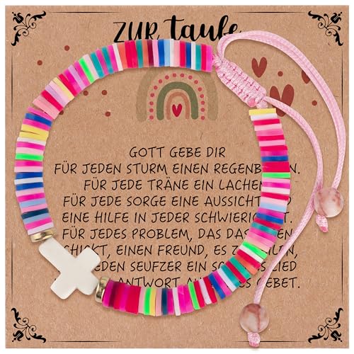 Rebundex Taufgeschenke für Mädchen Taufe Geschenk Taufgeschenk Mädchen, Taufe Mädchen Kreuz Armband Geschenk zur Taufe Mädchen von Rebundex