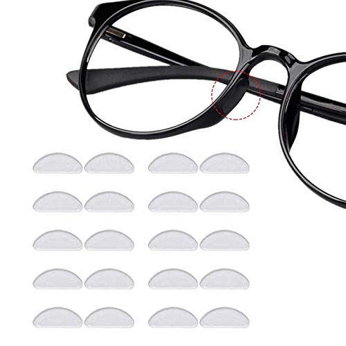 12 Paare Adhesive Nasenpads Anti Rutsch Silikon Brillen Pads für Gläser Sonnenbrille Brille (1 mmDurchsichtig) von Reccisokz