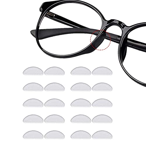 12 Paare Adhesive Nasenpads Anti Rutsch Silikon Brillen Pads für Gläser Sonnenbrille Brille (1.5 mm Durchsichtig) von Reccisokz