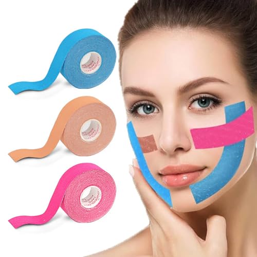 Reccisokz 3 Stück 2.5CM*5M Wrinkle patch Multifunktional Face Tape, Anti Wrinkle Plasters, Gesichtsstraffungsband, Gesichtslifting-Bandage, Gesicht Lift Aufkleber von Reccisokz
