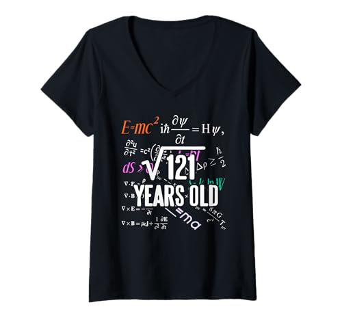 Damen Lustiger Mathe Nerd 11 Jahre Zahlenwitz Geburtstag T-Shirt mit V-Ausschnitt Damen Lustiger Mathe Nerd 11 Jahre Zahlenwitz Geburtstag T-Shirt mit V-Ausschnitt von Rechnen Formel Nerd Clever Schüler Humor