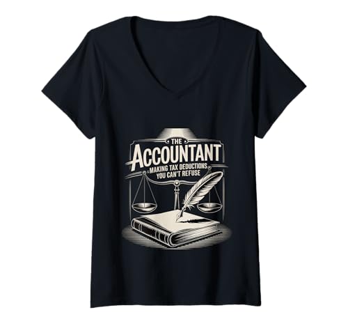 Damen Tax Deductions You Can't Refuse Accountant T-Shirt mit V-Ausschnitt von Rechnungswesen Humorfinanziernerds