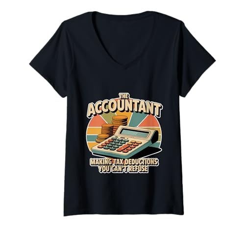 Damen Tax Deductions You Can't Refuse Accountant - T-Shirt mit V-Ausschnitt von Rechnungswesen Humorfinanziernerds