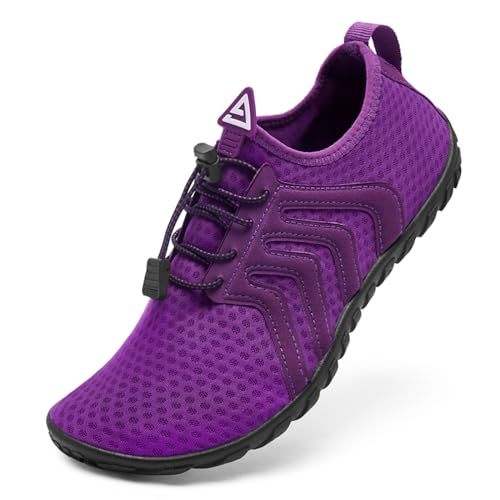 Rechtmien Herren Damen Wasserschuhe Aquaschuhe Schwimmen Strandschuhe, HD5401-Lila, 5 Women/4 Men von Rechtmien